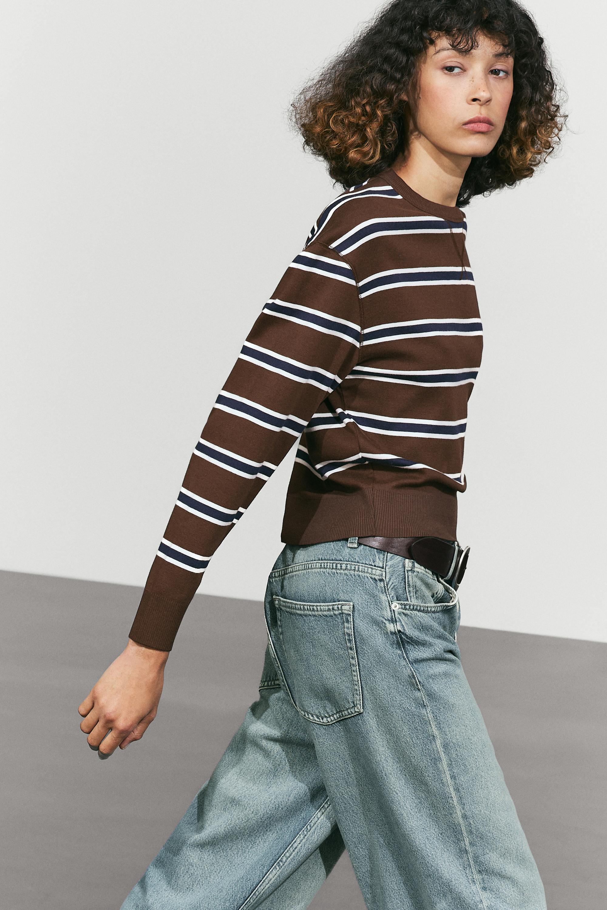 Striped interlock sweatshirt